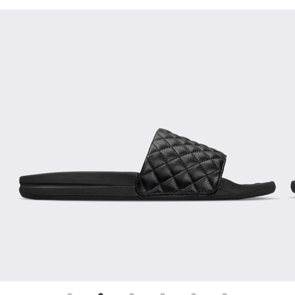 APL Lusso Black Nappa Quilted Leather Slides - Picture 2 of 13